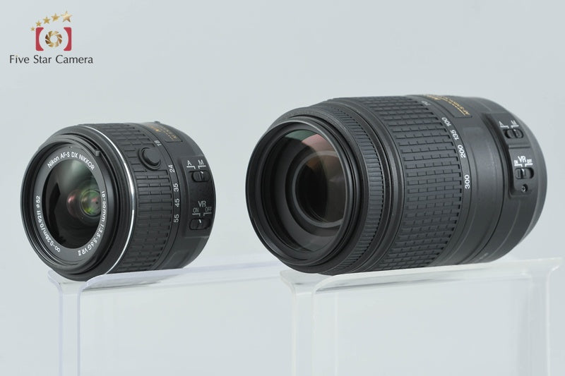 "Count 1,497" Nikon D5500 24.2 MP DSLR Black 18-55 55-300 VR Lenses from Japan