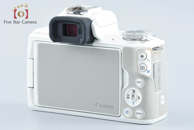 Canon EOS Kiss M2 White 24.1 MP EF-M 15-45 55-200 Lenses from Japan