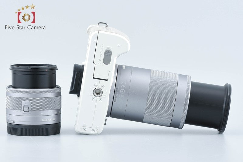 Canon EOS Kiss M2 White 24.1 MP EF-M 15-45 55-200 Lenses from Japan