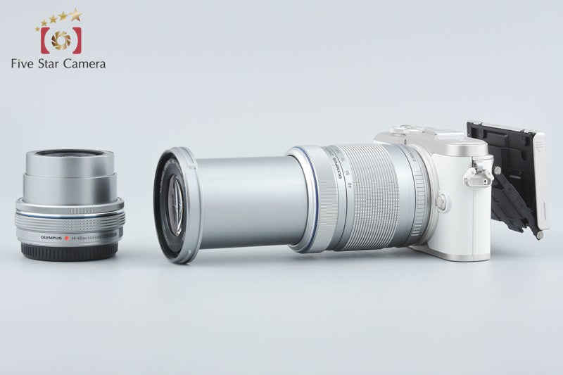 "Count 2,283" Olympus E-PL9 White 16.1 MP 14-42 40-150 Lenses from Japan