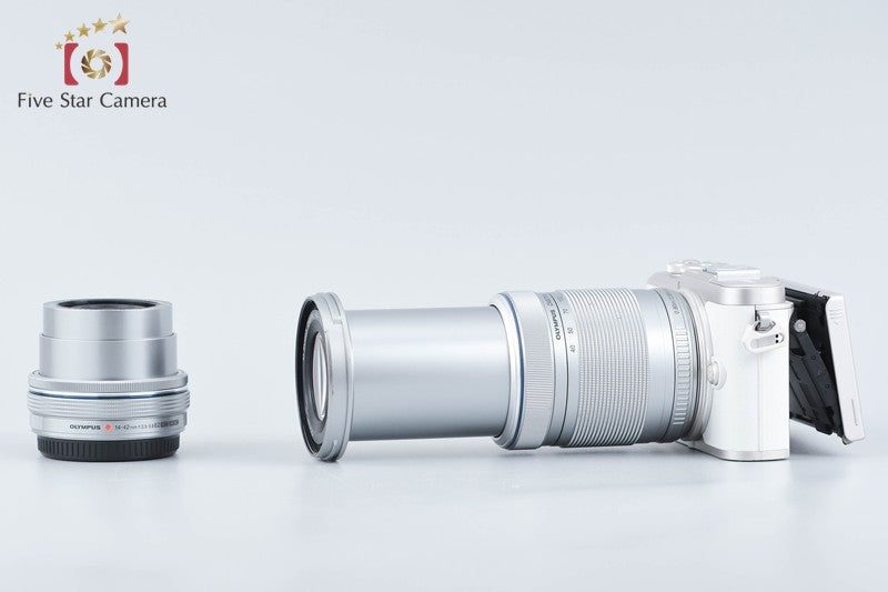 "Count 2,980" Olympus PEN Lite E-PL9 White 16.1MP 14-42 40-150 Lenses from Japan
