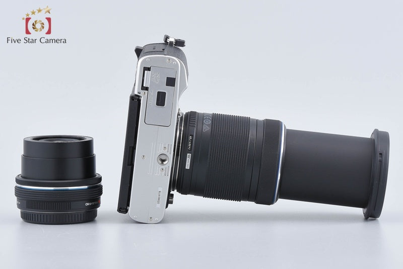 "Count 351" Olympus PEN E-P7 Silver 20.3 MP EZ 14-42 40-150 Lenses from Japan