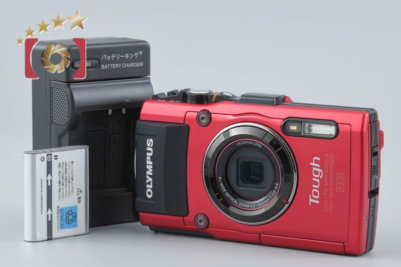 "Count 326" Olympus STYLUS TG-4 Tough Red 16.0 MP Digital Camera from Japan