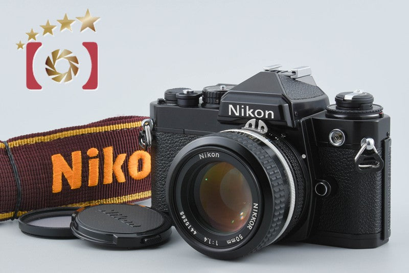 Nikon FE Black 35mm SLR Film Camera + Ai NIKKOR 50mm f/1.4 from Japan
