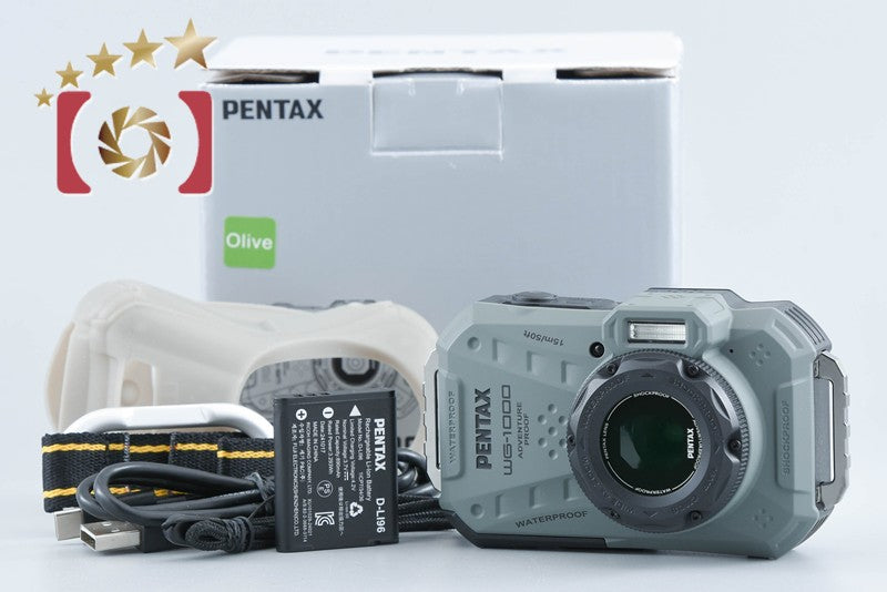 RICOH PENTAX WG-1000 Olive 16.3 MP Waterproof Action Camera w/ Box from Japan