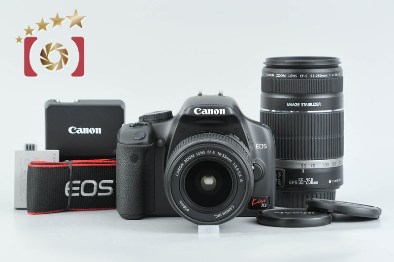 Canon EOS Kiss X2 / Rebel XSi / 450D 12.2 MP 18-55 55-250 Lenses from Japan