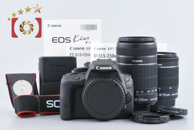 Canon EOS Kiss X7 / Rebel SL1 / 100D 18.0 MP 18-55 55-250 Lenses from Japan