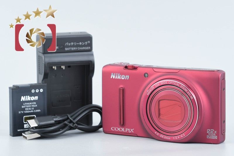 Nikon COOLPIX S9500 Velvet Red 18.1 MP Digital Camera from Japan