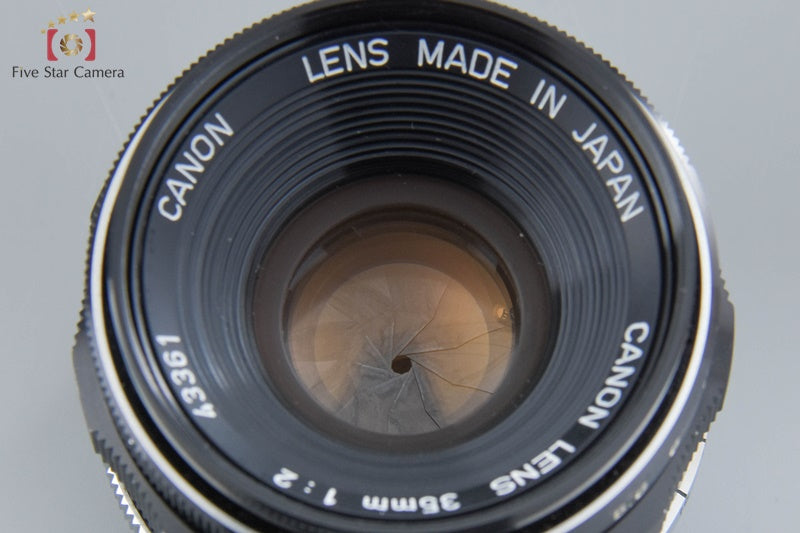 Very Good!! Canon 35mm f/2 L39 LTM Leica Thread Mount Lens