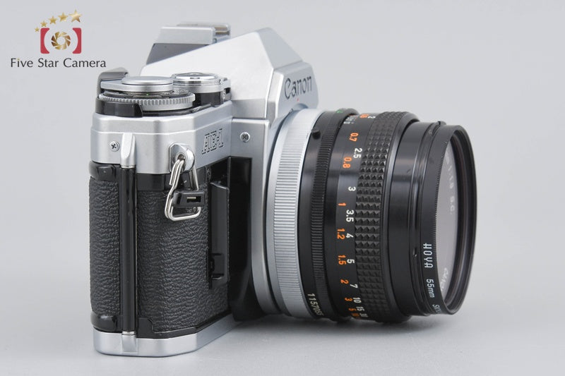 Canon AE-1 Silver 35mm SLR Film Camera + FD 50mm f/1.8 S.C.