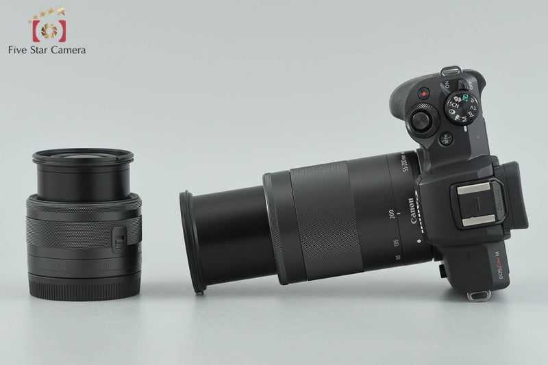 Canon EOS Kiss M / M50 Black 24.0 MP 15-45 55-200 IS STM Lenses