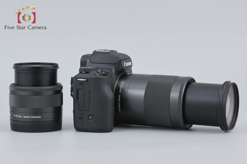 Canon EOS Kiss M / M50 Black 24.0 MP 15-45 55-200 IS STM Lenses