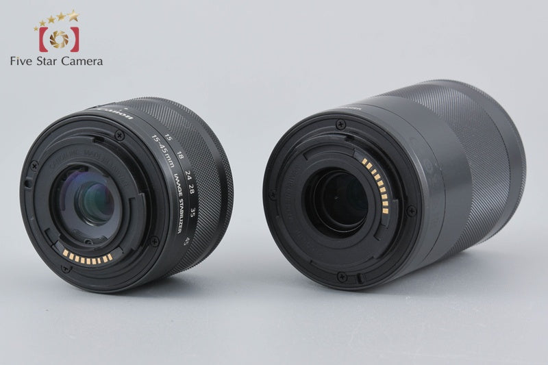 Canon EOS Kiss M / M50 Black 24.0 MP 15-45 55-200 IS STM Lenses