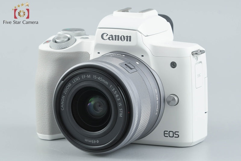 Canon EOS Kiss M2 White 24.1 MP EF-M 15-45 55-200 Lenses