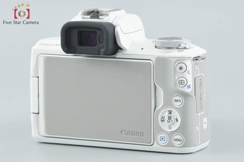 Canon EOS Kiss M2 White 24.1 MP EF-M 15-45 55-200 Lenses