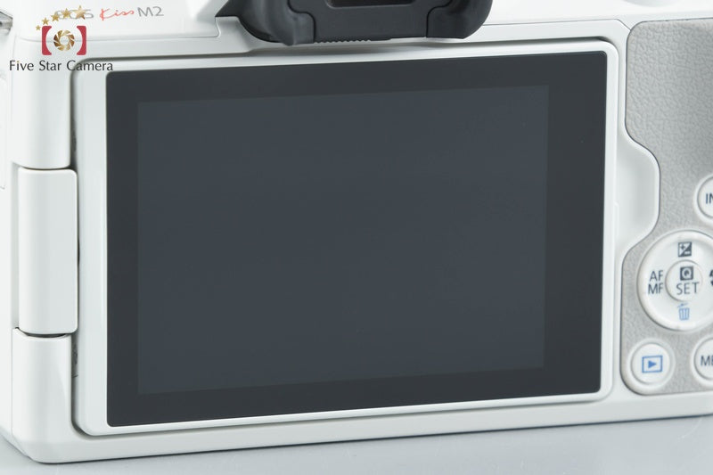 Canon EOS Kiss M2 White 24.1 MP EF-M 15-45 55-200 Lenses