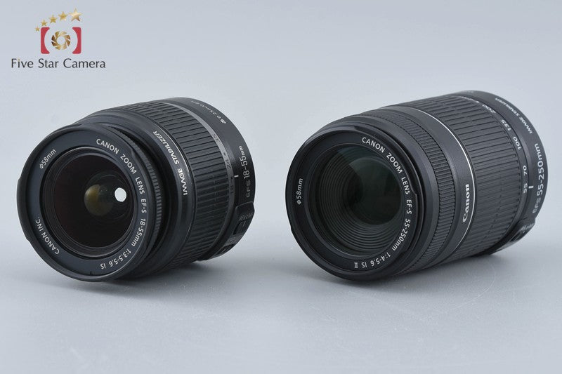 Count 5,176 Canon EOS Kiss X3 / Rebel T1i / 500D 15.1 MP 18-55 55-250 Lenses