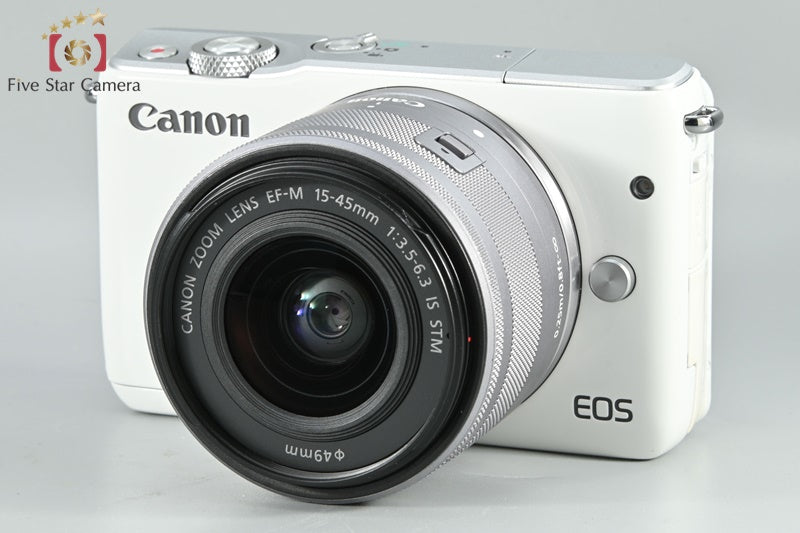 Canon EOS M10 White 18.0 MP Digital Mirrorless Camera 15-45 Lens