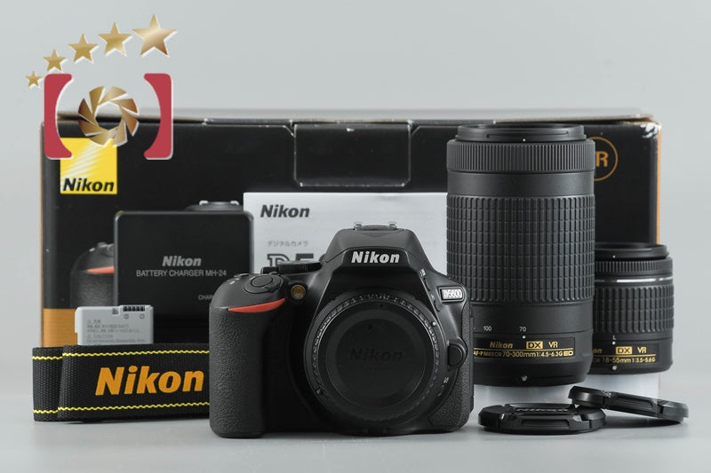 "Count 4" Nikon D5600 24.2 MP SLR Digital Camera 18-55 70-300 VR Lenses w/ Box