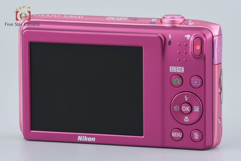 Nikon COOLPIX S3600 Azalea Pink 20.0 MP Digital Camera w/ Box