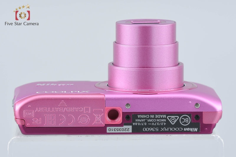 Nikon COOLPIX S3600 Azalea Pink 20.0 MP Digital Camera w/ Box