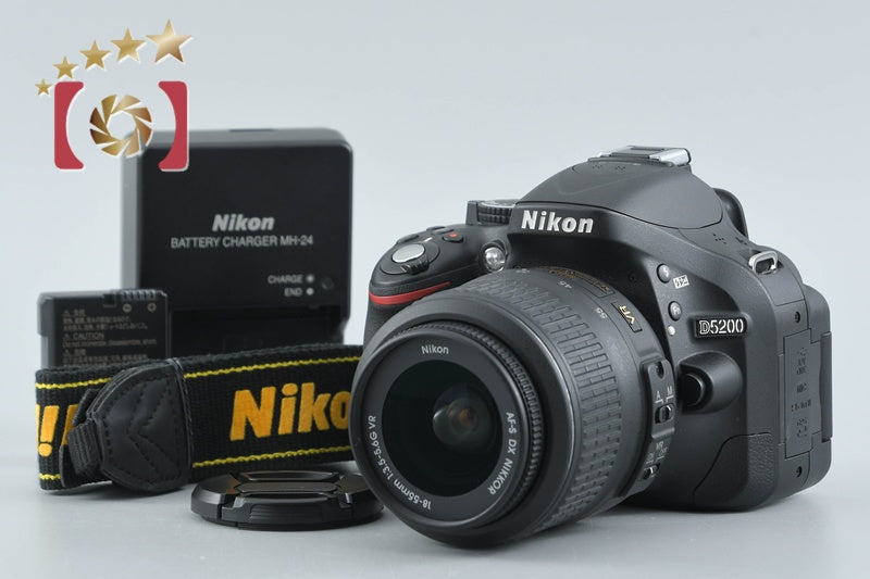 "Shutter count 4,519" Nikon D5200 Black 24.1 MP DSLR Camera 18-55 VR Lens