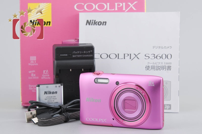 Nikon COOLPIX S3600 Azalea Pink 20.0 MP Digital Camera w/ Box