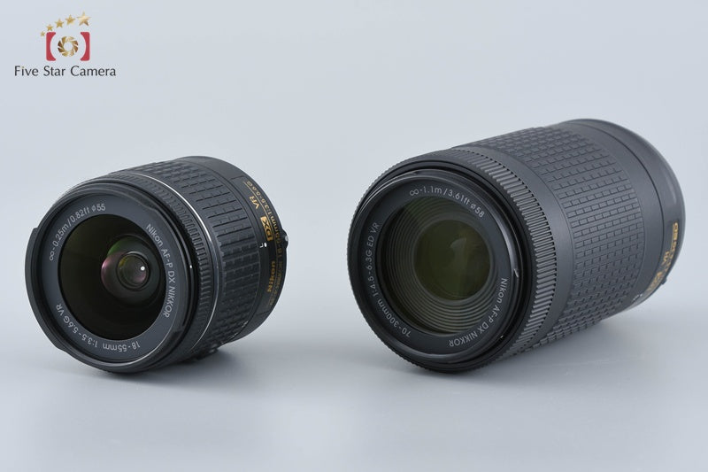 "Count 3,844" Nikon D5300 Black 24.2 MP DSLR Camera 18-55 70-300 Lenses