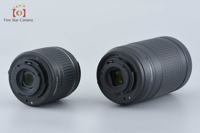 "Count 3,844" Nikon D5300 Black 24.2 MP DSLR Camera 18-55 70-300 Lenses