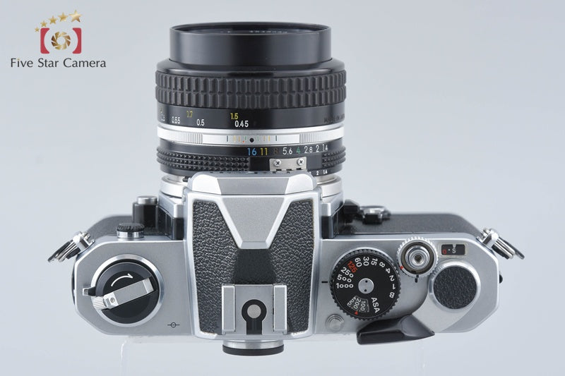 Nikon FM Silver Early Model 35mm SLR Film Camera + Ai NIKKOR 50mm f/1.4