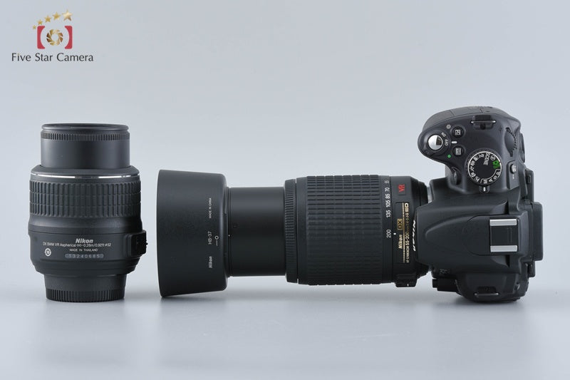 "Shutter count 719" Nikon D5000 12.3 MP DSLR Camera 18-55 55-200 VR Lenses