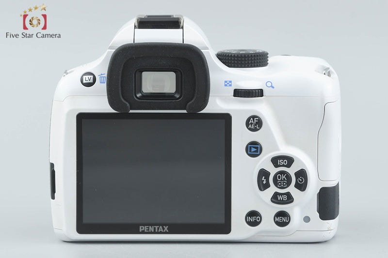 Pentax K-50 White 16.3 MP Digital SLR Camera 18-55 50-200 Lenses