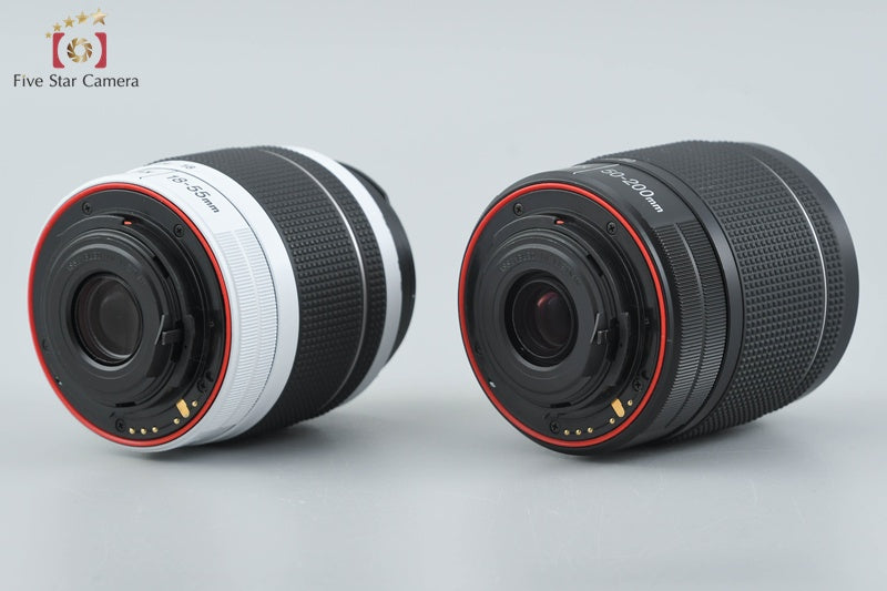 Pentax K-50 White 16.3 MP Digital SLR Camera 18-55 50-200 Lenses