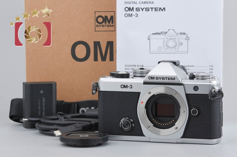 "Shutter Count 5,518" OM SYSTEM OM-3 Silver 20.4 MP Mirrorless Camera w/ Box
