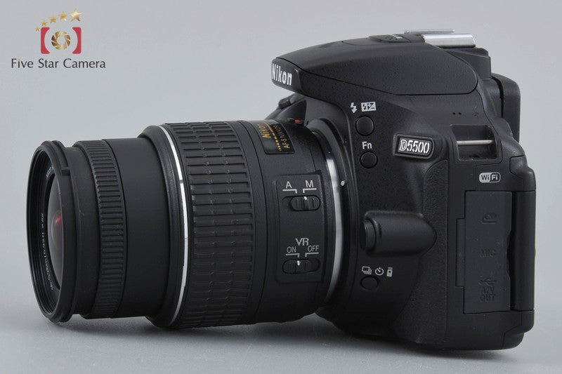 "Count 3,174" Nikon D5500 Black 24.2 MP Digital SLR Camera 18-55 VR II Lens