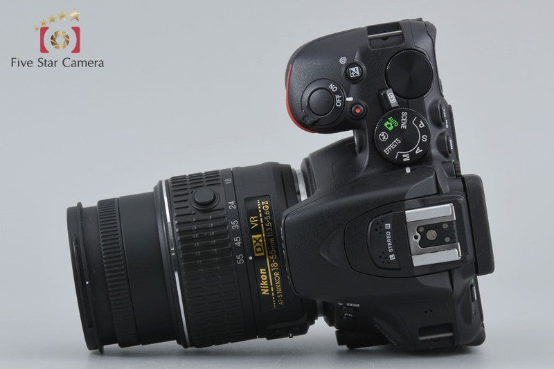 "Count 3,174" Nikon D5500 Black 24.2 MP Digital SLR Camera 18-55 VR II Lens