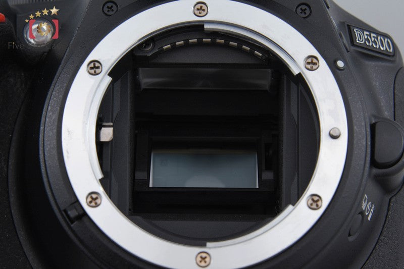 "Count 3,174" Nikon D5500 Black 24.2 MP Digital SLR Camera 18-55 VR II Lens