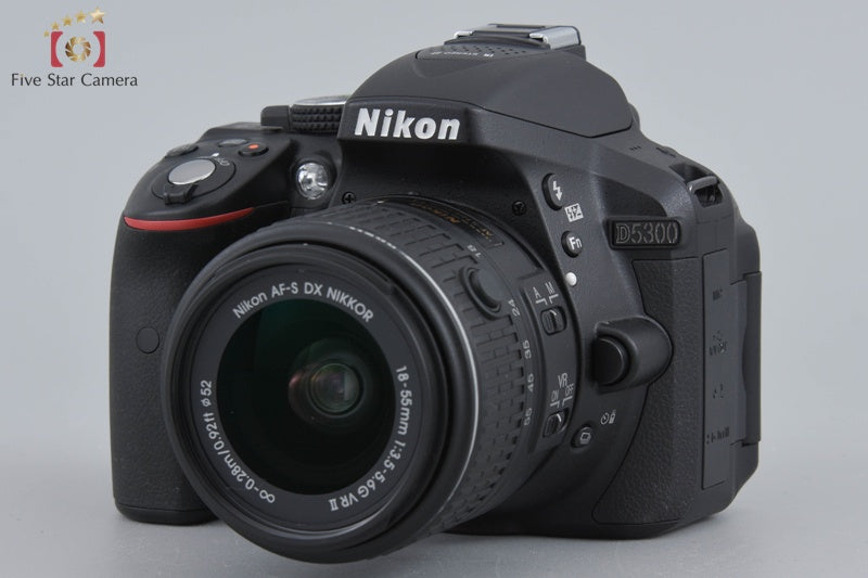 "Count 1,540" Nikon D5300 Black 24.2 MP DSLR Camera 18-55 VR II Lens