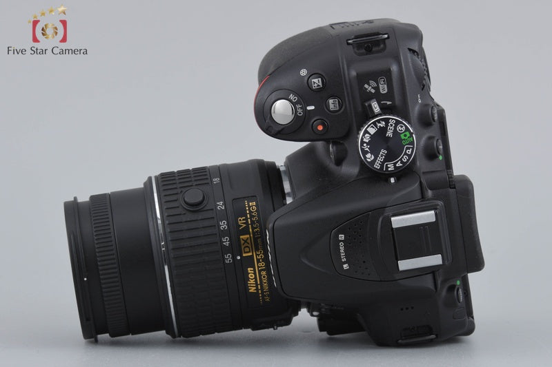 "Count 1,540" Nikon D5300 Black 24.2 MP DSLR Camera 18-55 VR II Lens