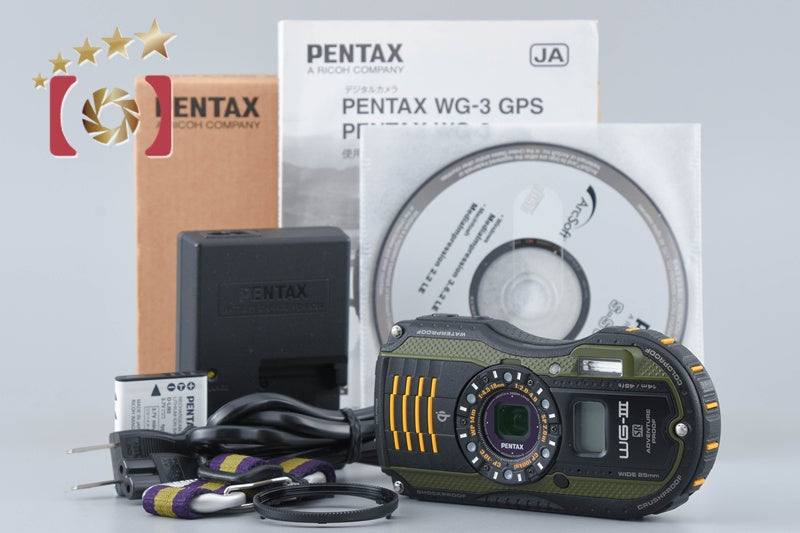 "Count 267" Ricoh Pentax WG-3 GPS Green 16.0 MP Waterproof Action Camera w/ Box