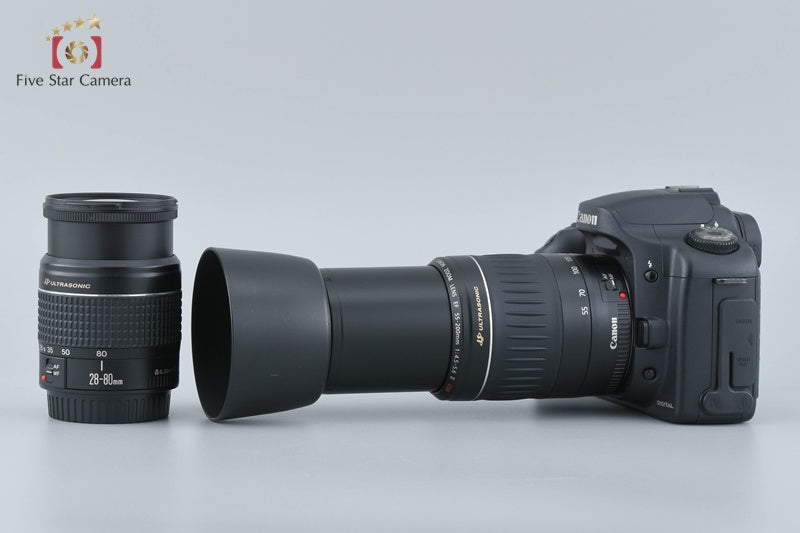 Canon EOS 10D 6.3 MP Digital SLR Camera EF 28-80 55-200 USM Lenses