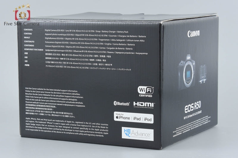 "Count 2,000" Canon EOS R50 White 24.2 MP RF-S 18-45 Lens w/ Box from Japan