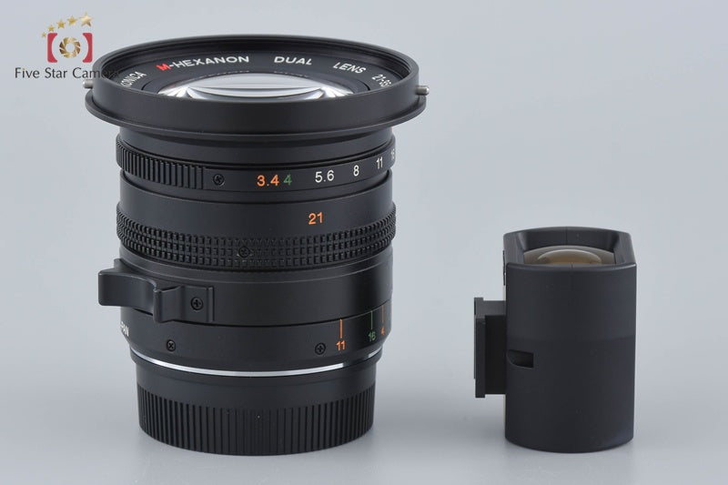 Konica M-HEXANON DUAL 21-35mm f/3.4-4.0 Leica M Mount Lens w/ 21-35mm Viewfinder