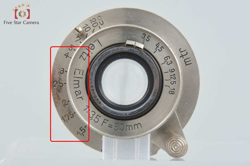Leica Elmar 50mm f/3.5 Nickel Collapsible L39 LTM Leica Thread Mount Lens