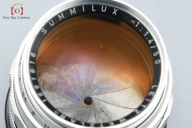 Leica SUMMILUX 50mm f/1.4 1st Type 1 1959 Serial : 166xxxx Leica M Mount w/ Hood