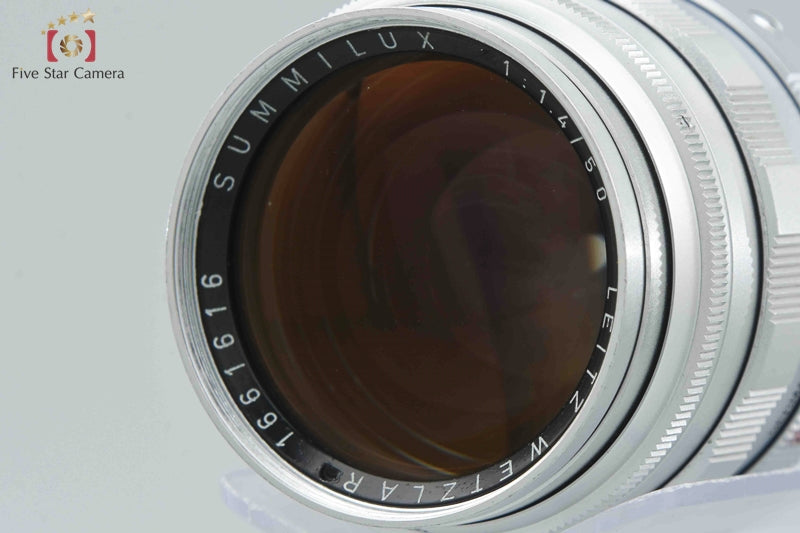 Leica SUMMILUX 50mm f/1.4 1st Type 1 1959 Serial : 166xxxx Leica M Mount w/ Hood