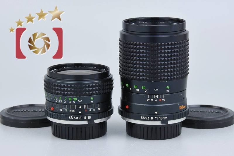 MINOLTA MC W.ROKKOR-SG 28mm f/3.5 + MC TELE ROKKOR-QD 135mm f/3.5