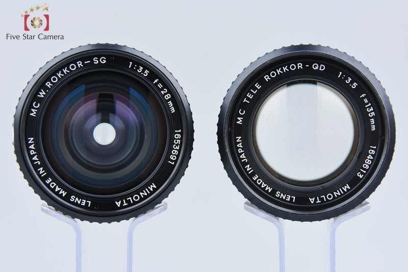 MINOLTA MC W.ROKKOR-SG 28mm f/3.5 + MC TELE ROKKOR-QD 135mm f/3.5