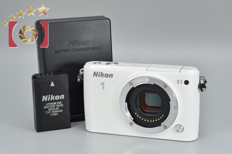 Very Good!! Nikon 1 S1 White 10.1MP Digital Mirrorless Camera