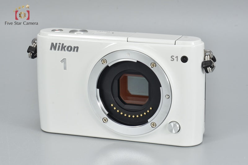 Very Good!! Nikon 1 S1 White 10.1MP Digital Mirrorless Camera